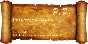 Palkovics Dávid névjegykártya